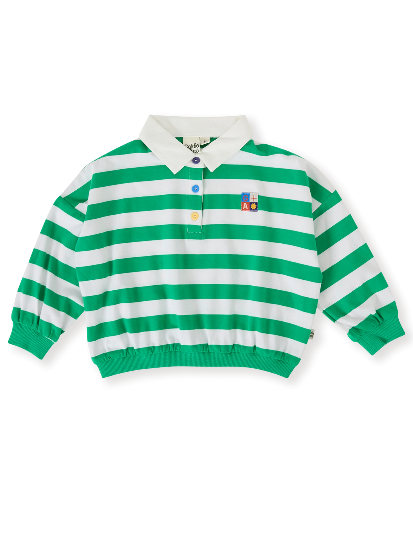 Goldie + Ace Kit Wide Stripe Relaxed Rugby Sweat Top