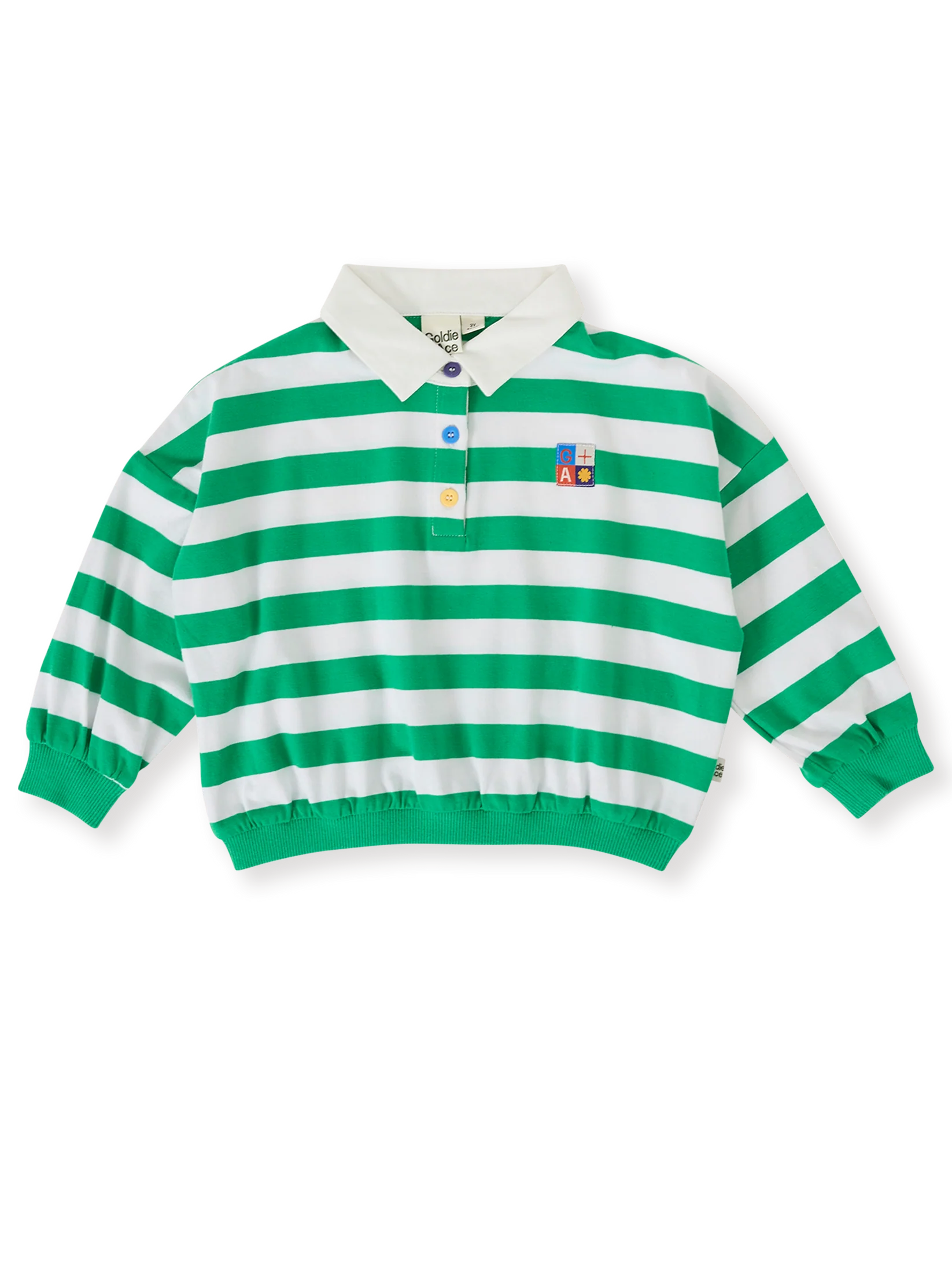 Goldie + Ace Kit Wide Stripe Relaxed Rugby Sweat Top