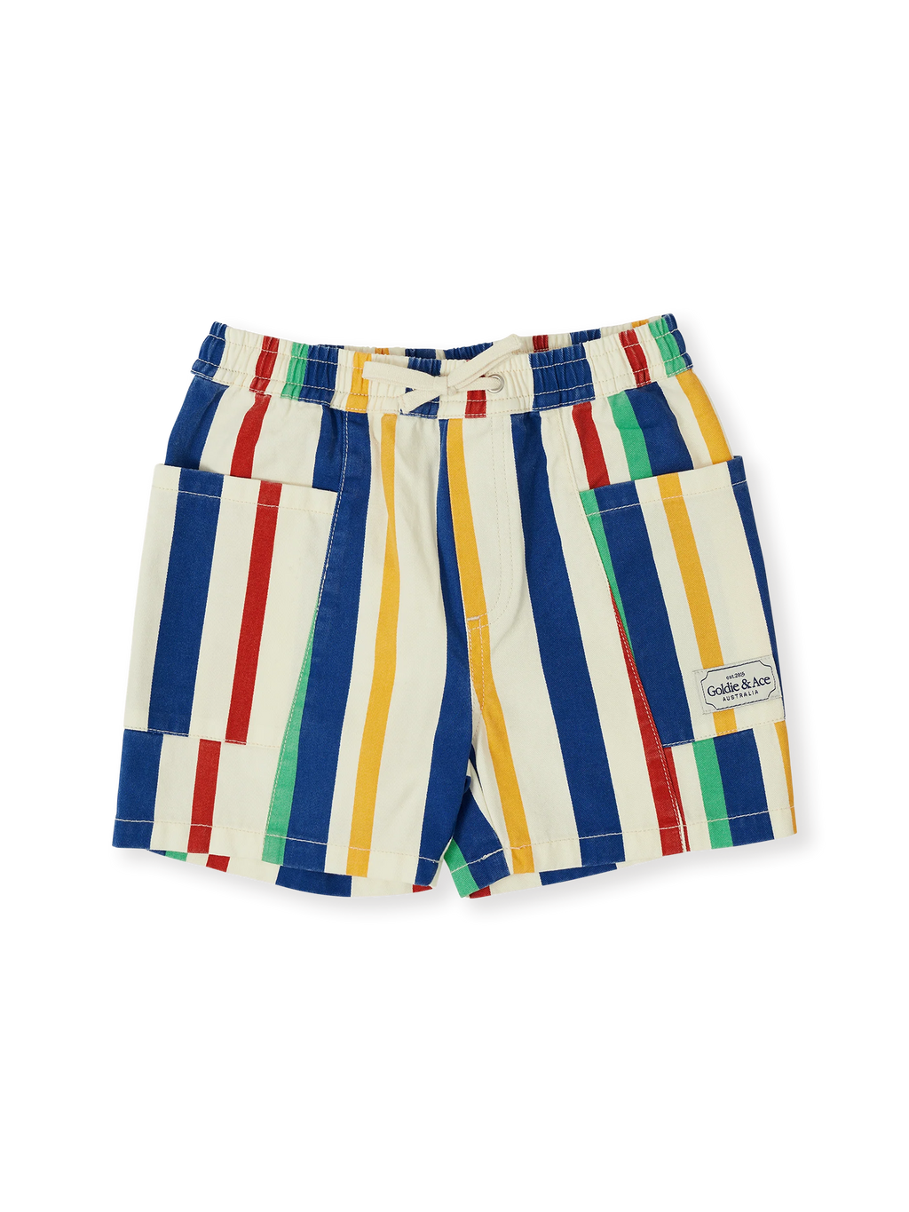 Goldie + Ace 90's Bold Stripe Noah Denim Pocket Shorts