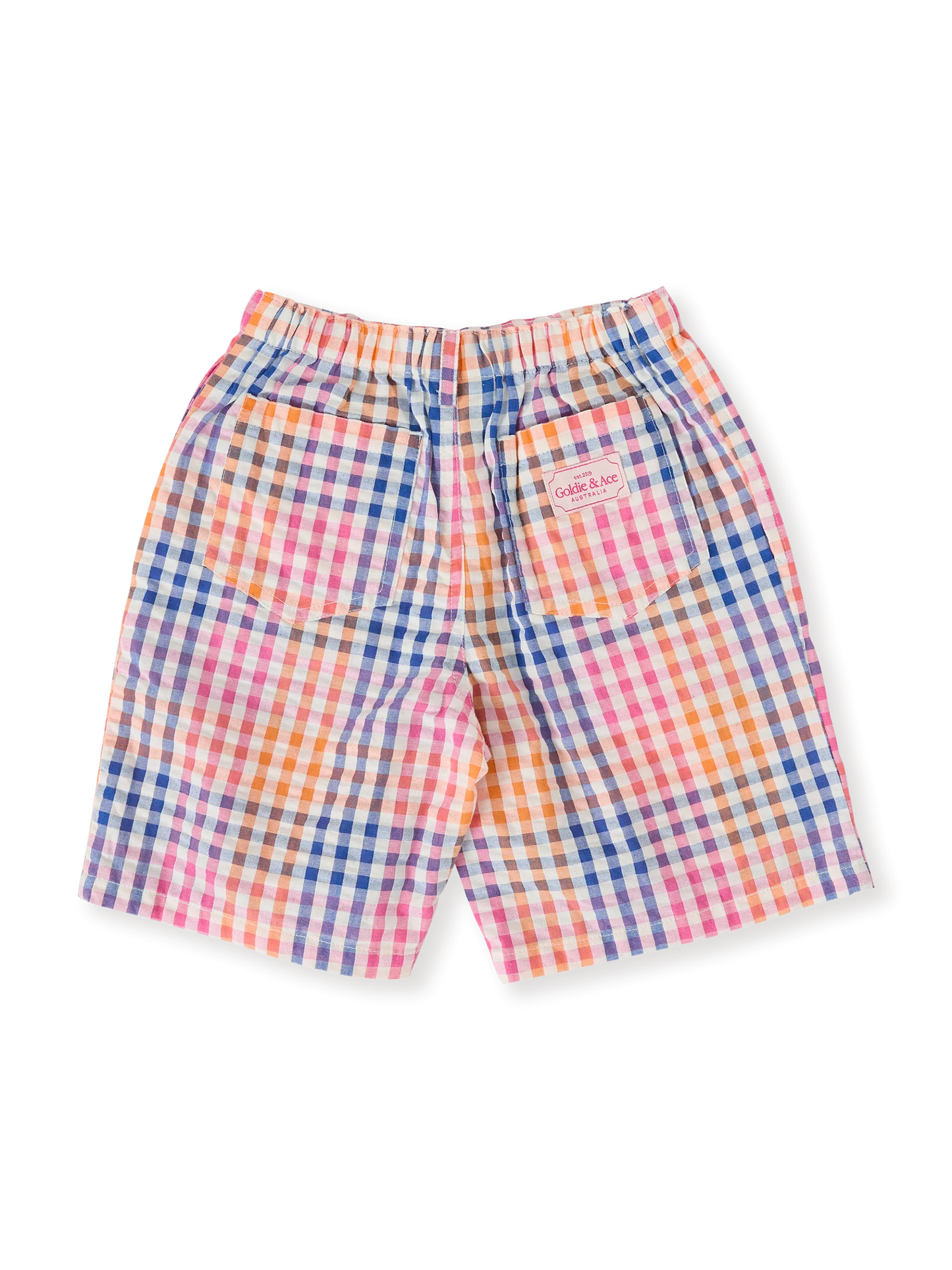 Goldie + Ace Rainbow Gingham Kirby Relaxed Shorts
