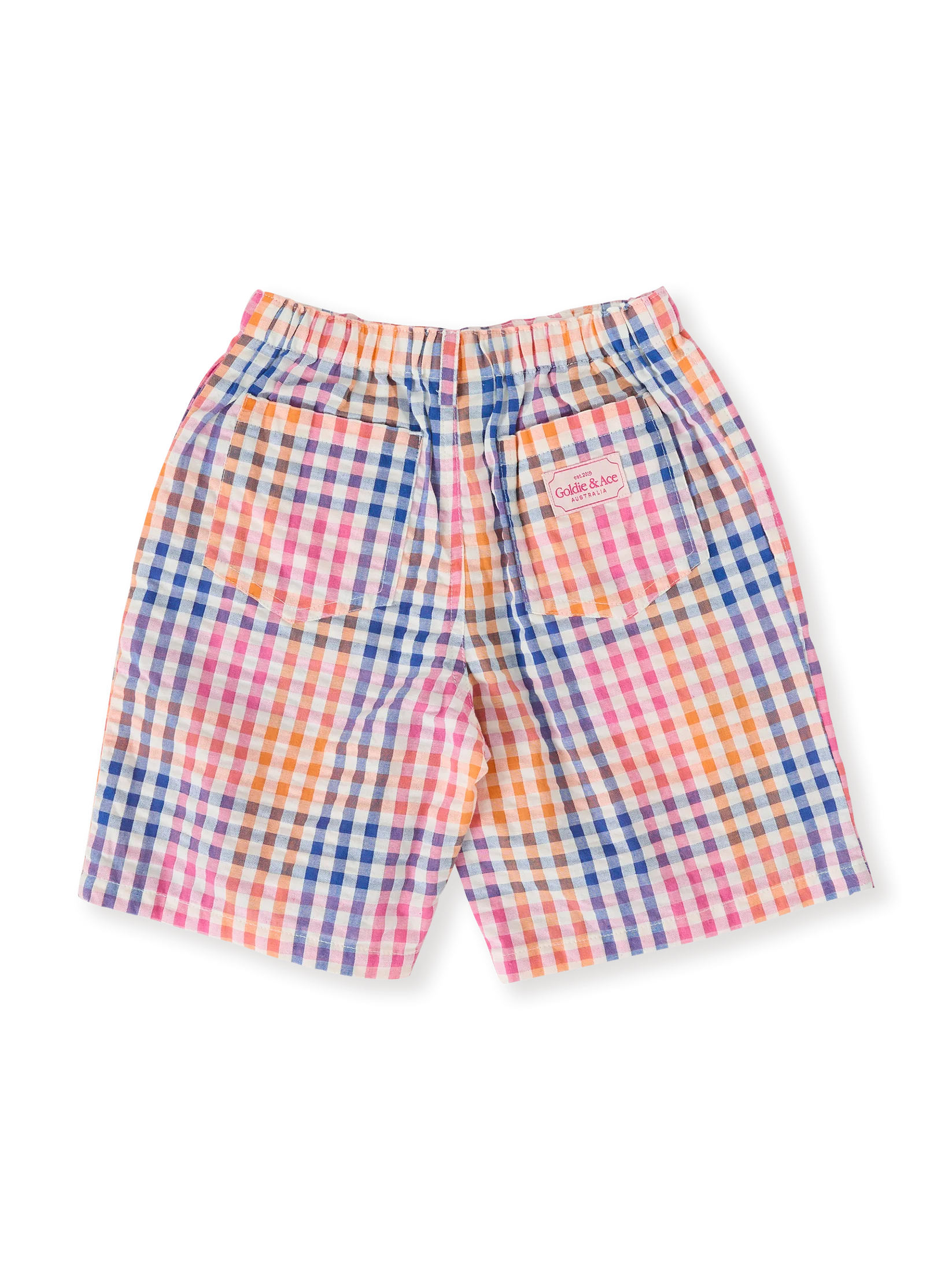 Goldie + Ace Rainbow Gingham Kirby Relaxed Shorts