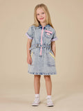 Goldie + Ace Pastel Pop Piper Denim Belted Dress