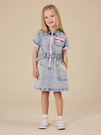 Goldie + Ace Pastel Pop Piper Denim Belted Dress