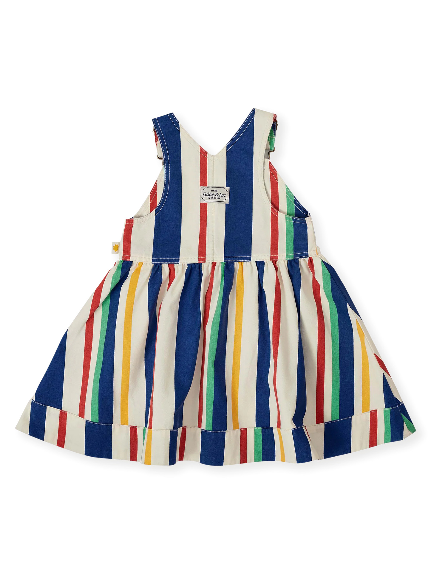 Goldie + Ace 90's Bold Stripe Heidi Denim Pinafore Dress