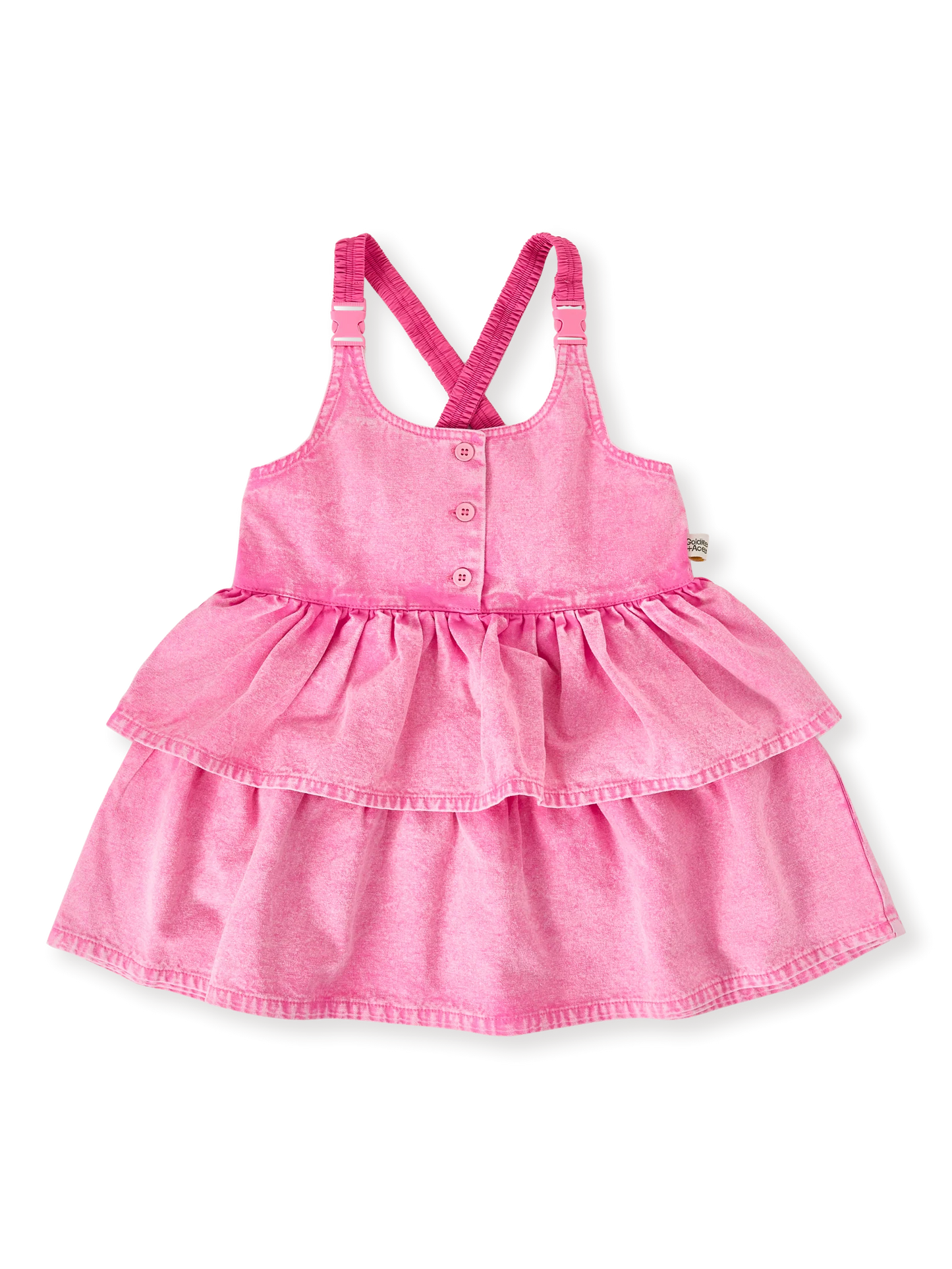 Goldie + Ace Saskia Denim Frill Pinafore Dress