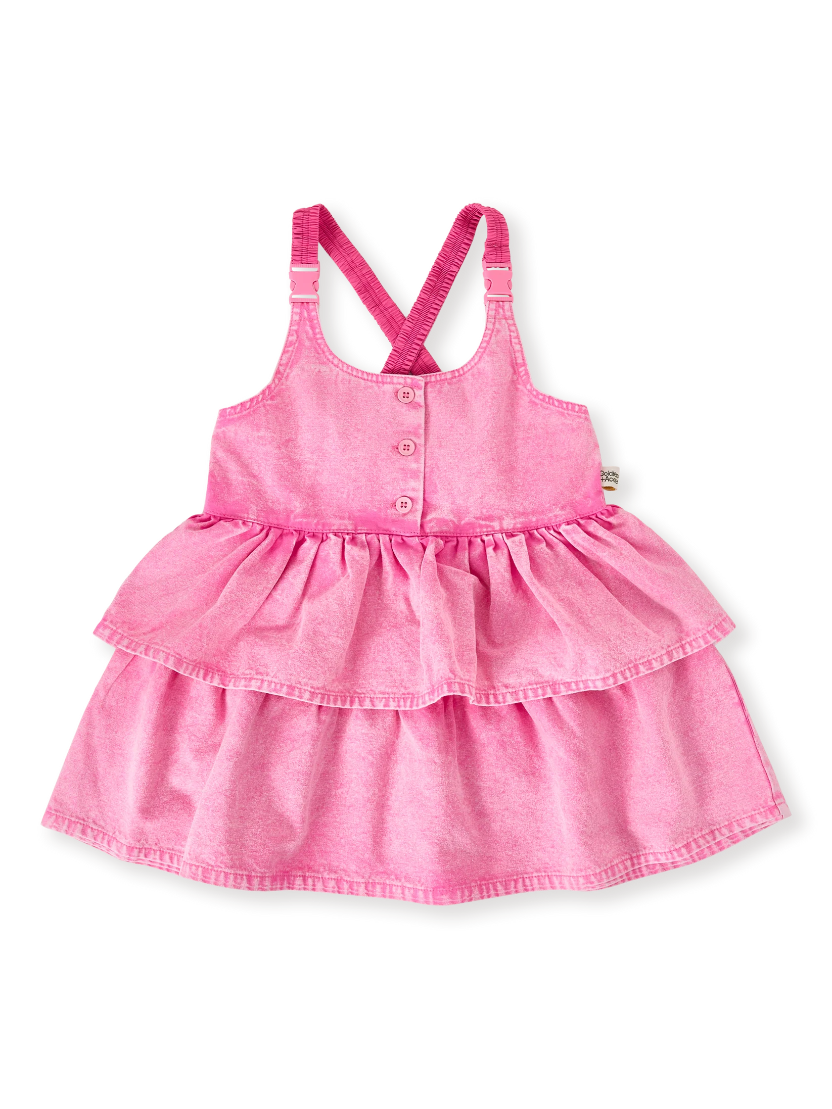 Goldie + Ace Saskia Denim Frill Pinafore Dress