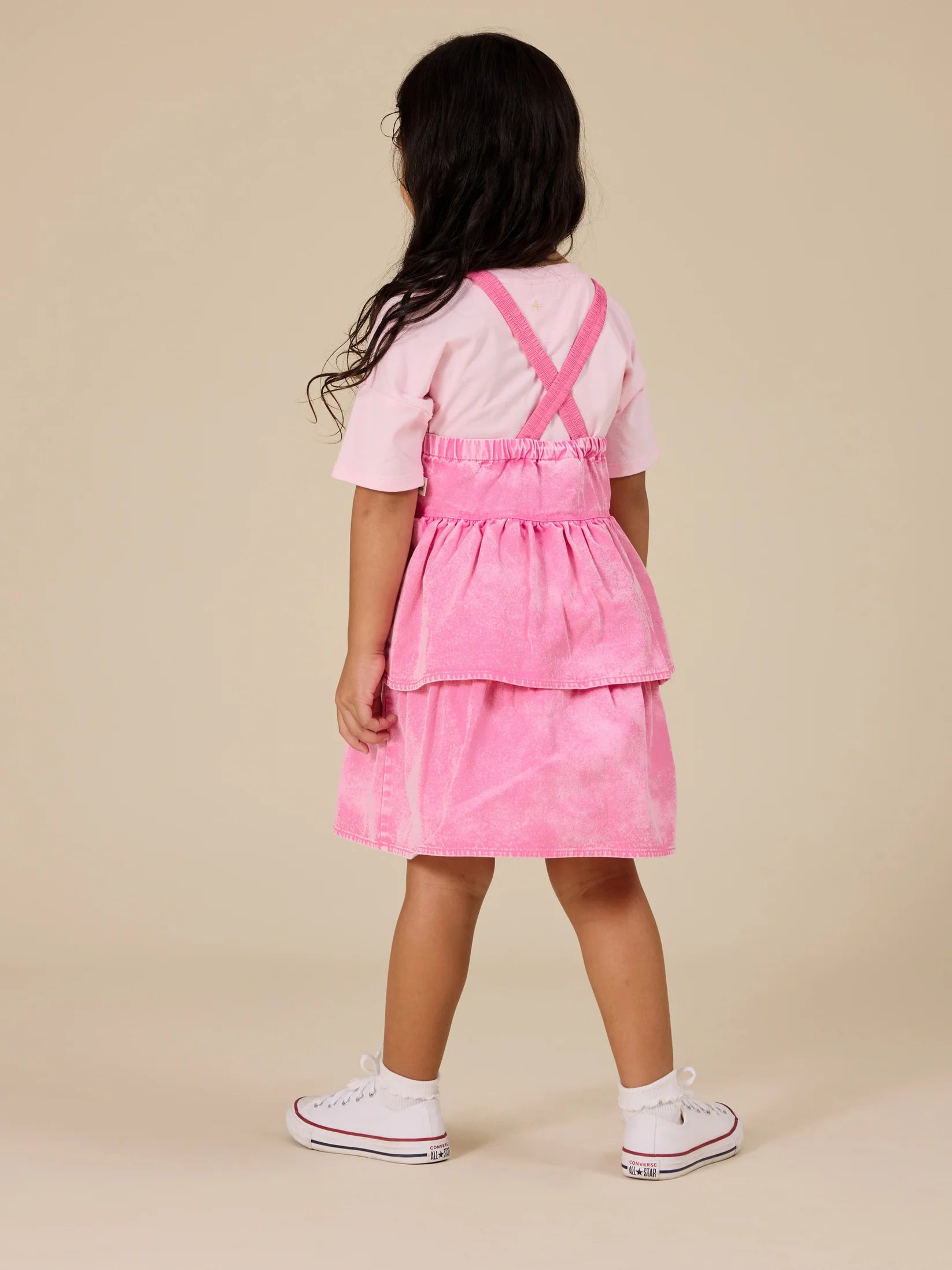 Goldie + Ace Saskia Denim Frill Pinafore Dress