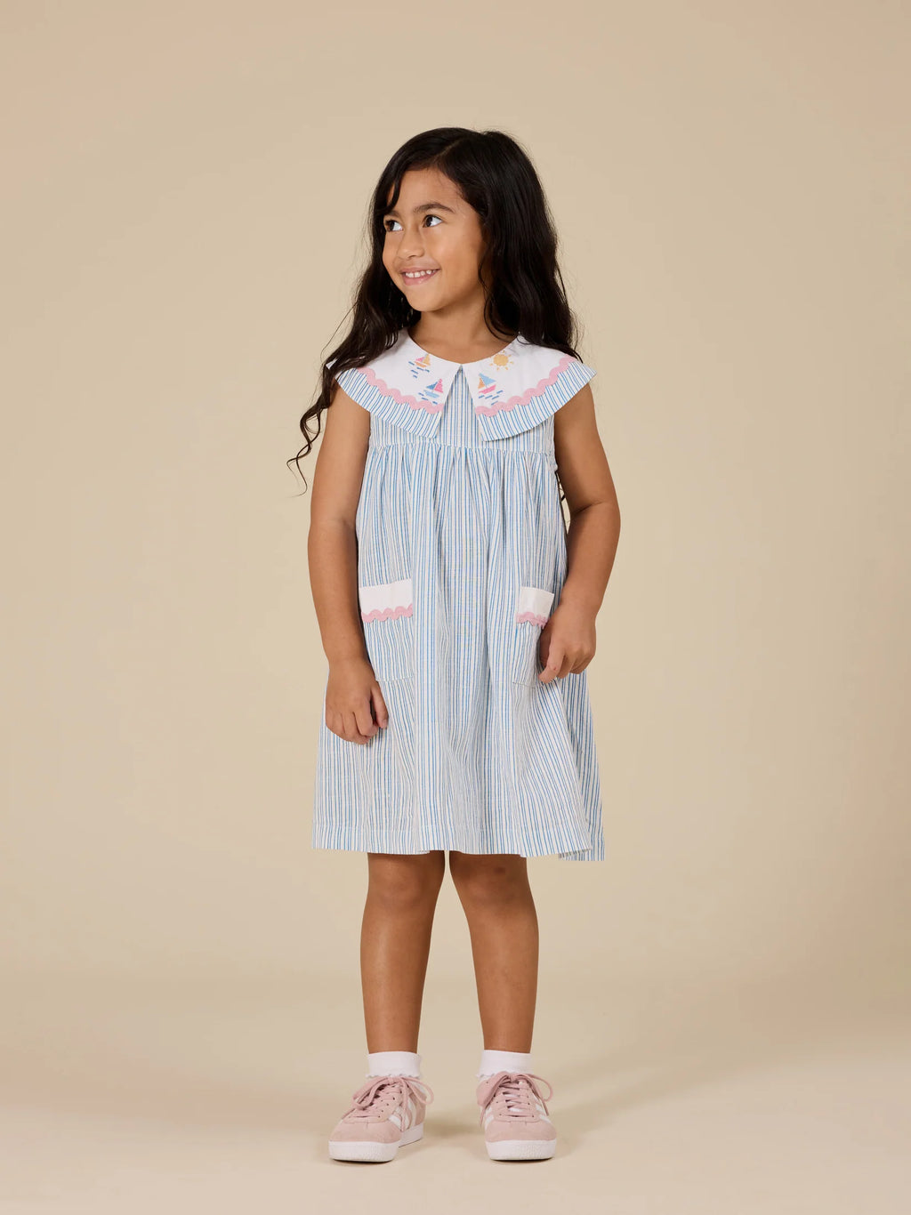 Goldie + Ace Sailor Stripe Lucy Collared Dress