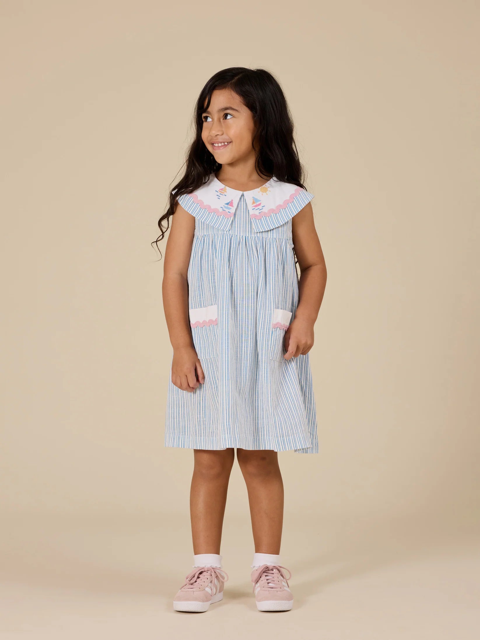 Goldie + Ace Sailor Stripe Lucy Collared Dress