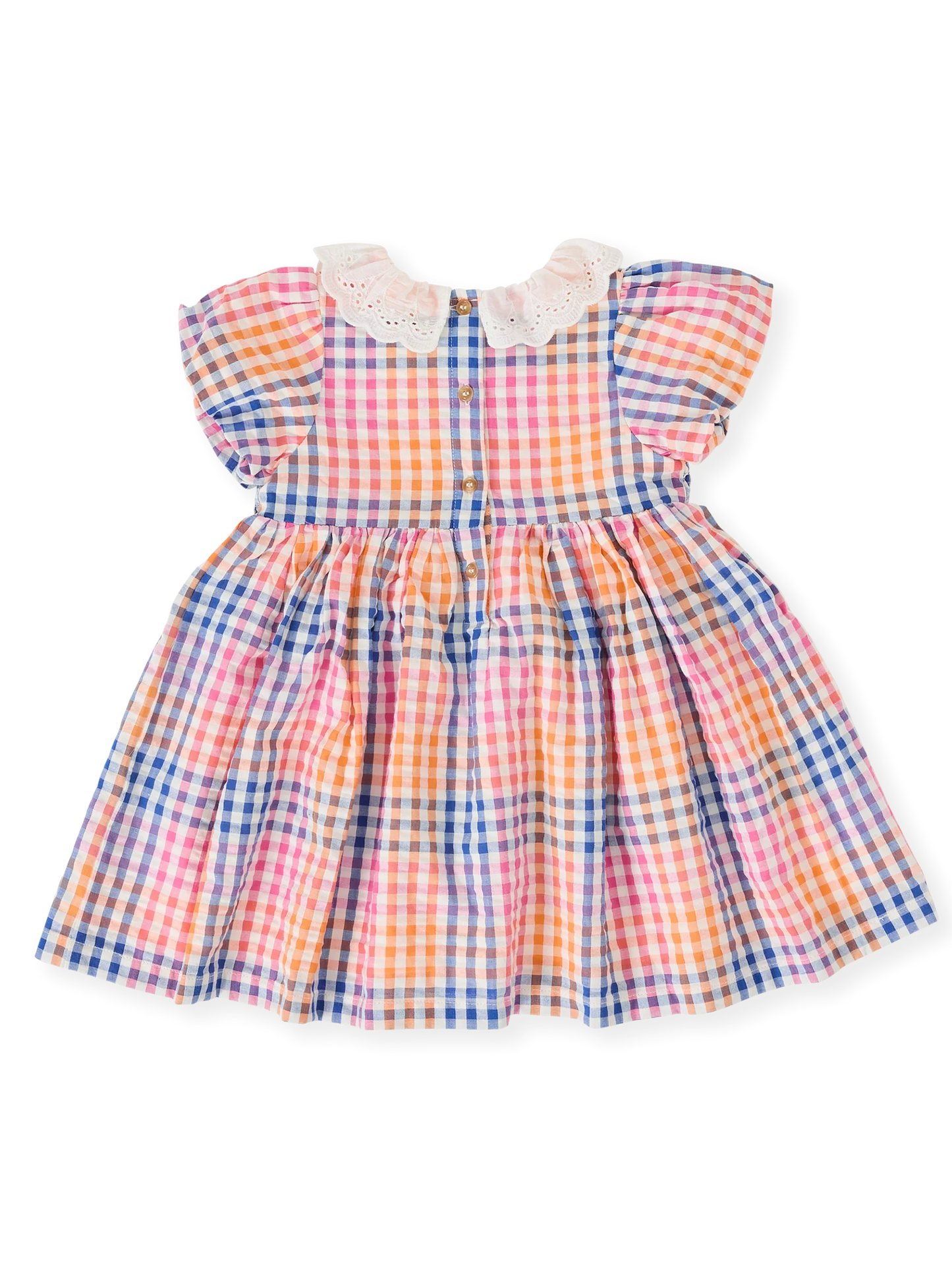 Goldie + Ace Rainbow Gingham Flo Smocked Dress