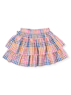 Goldie + Ace Rainbow Gingham Ria Ruffle Skirt