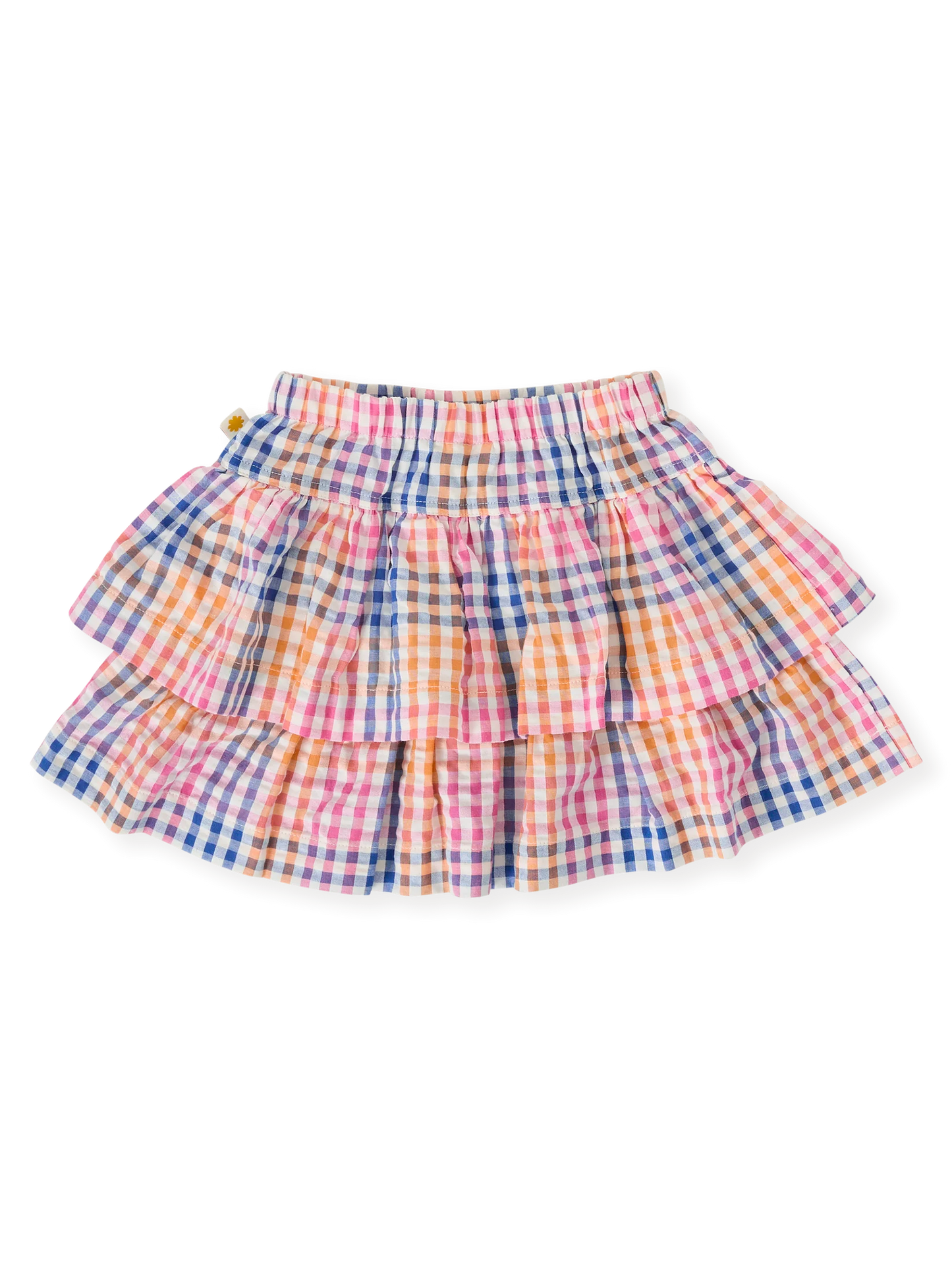 Goldie + Ace Rainbow Gingham Ria Ruffle Skirt