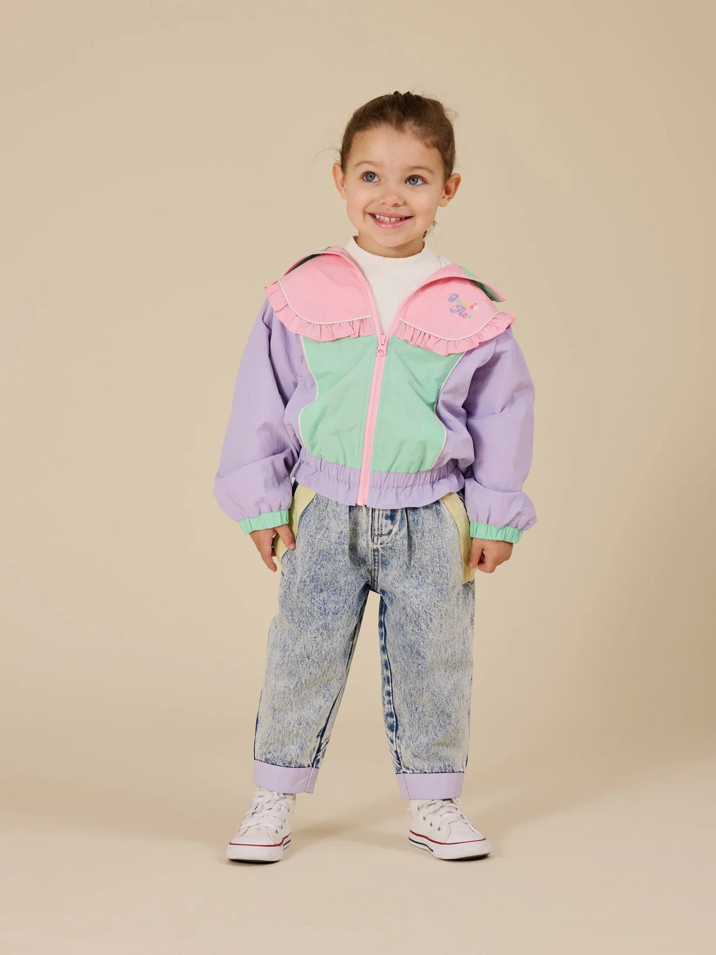 Goldie + Ace Frill Seekers Retro Spray Jacket Peapod