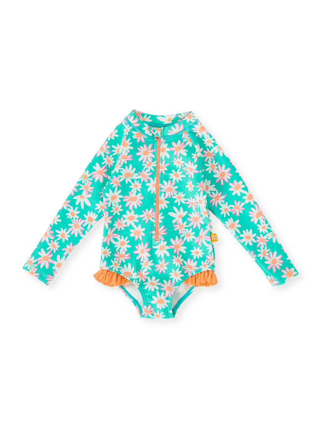 Goldie + Ace  Daisy Patch Long Sleeve Frill Swimsuit