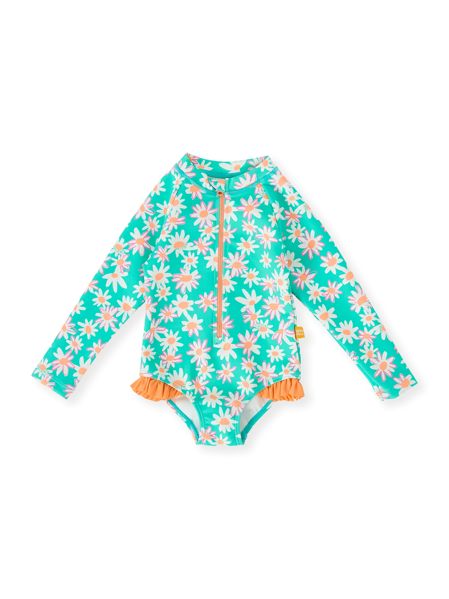 Goldie + Ace  Daisy Patch Long Sleeve Frill Swimsuit