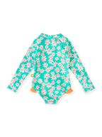 Goldie + Ace  Daisy Patch Long Sleeve Frill Swimsuit