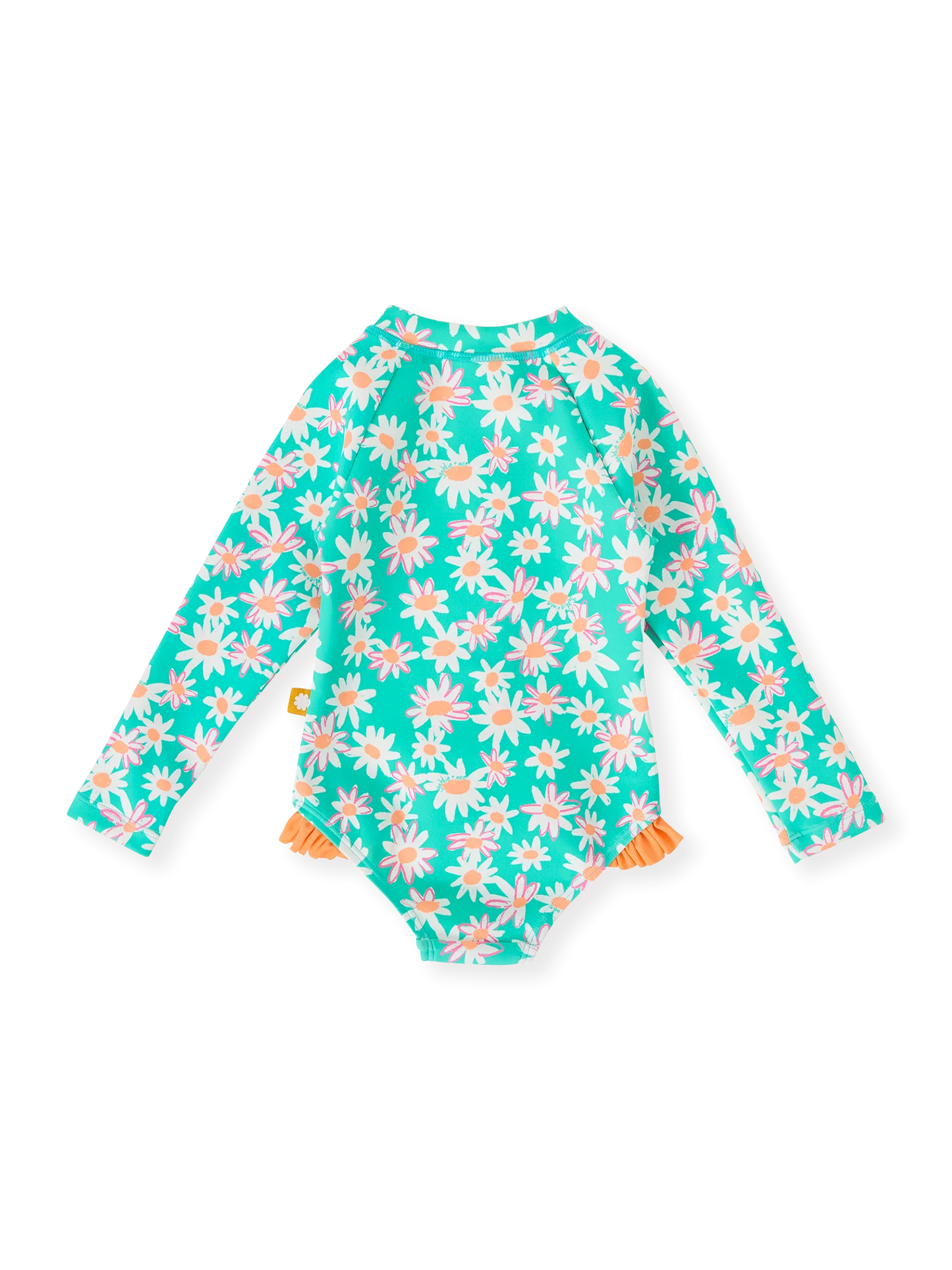 Goldie + Ace  Daisy Patch Long Sleeve Frill Swimsuit