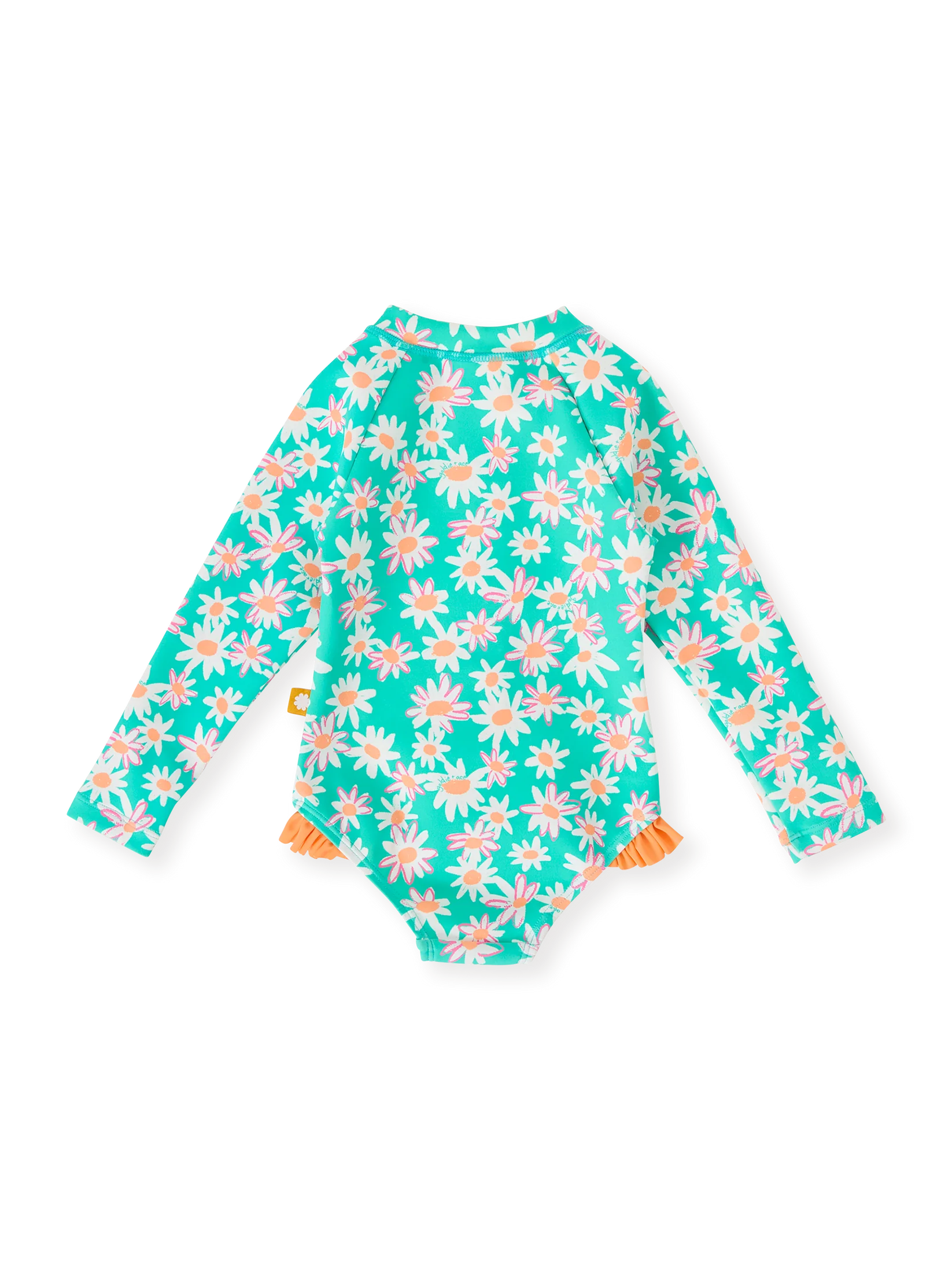 Goldie + Ace  Daisy Patch Long Sleeve Frill Swimsuit