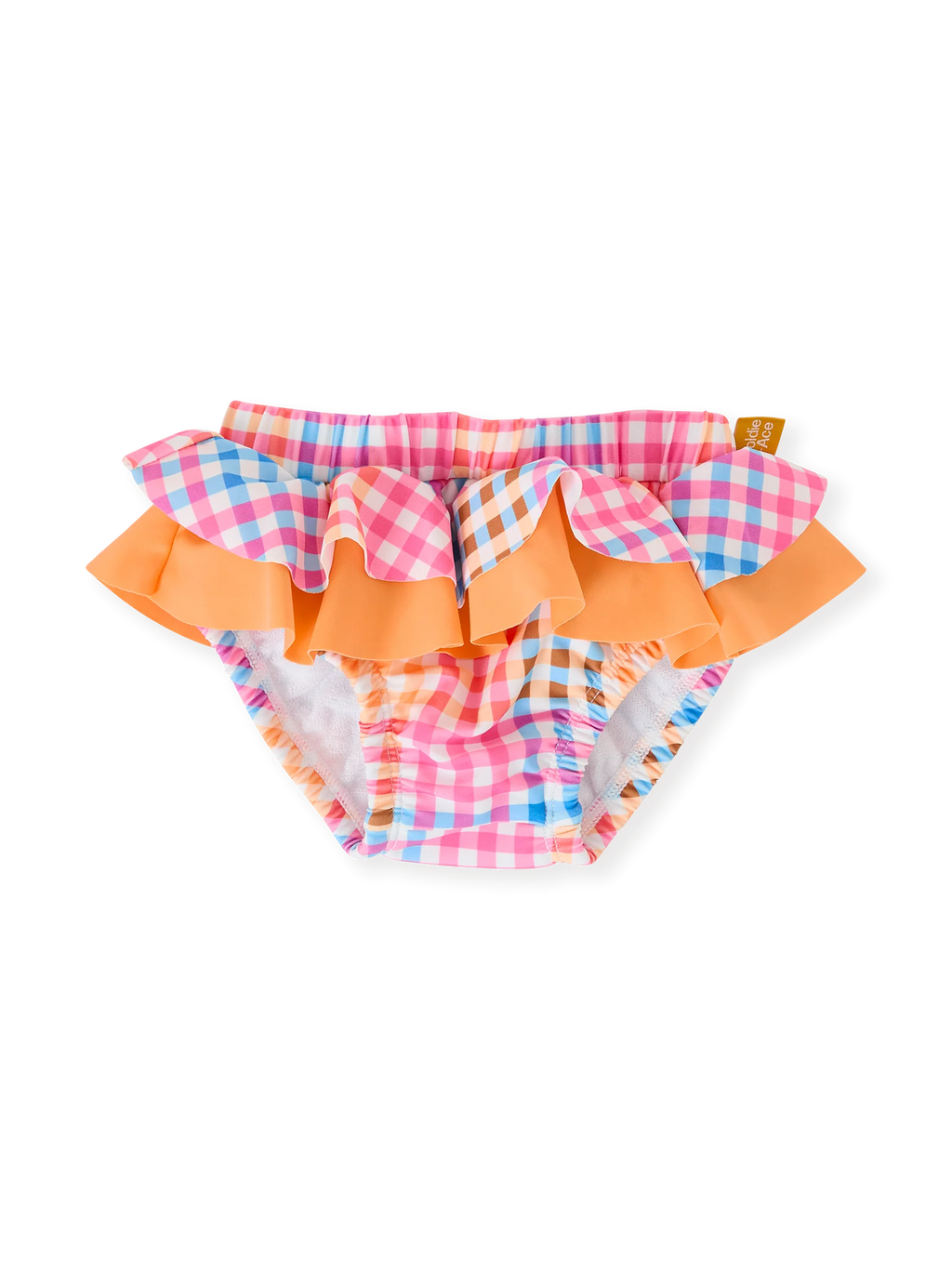 Goldie + Ace Rainbow Gingham Frill Waist Swim Nappy