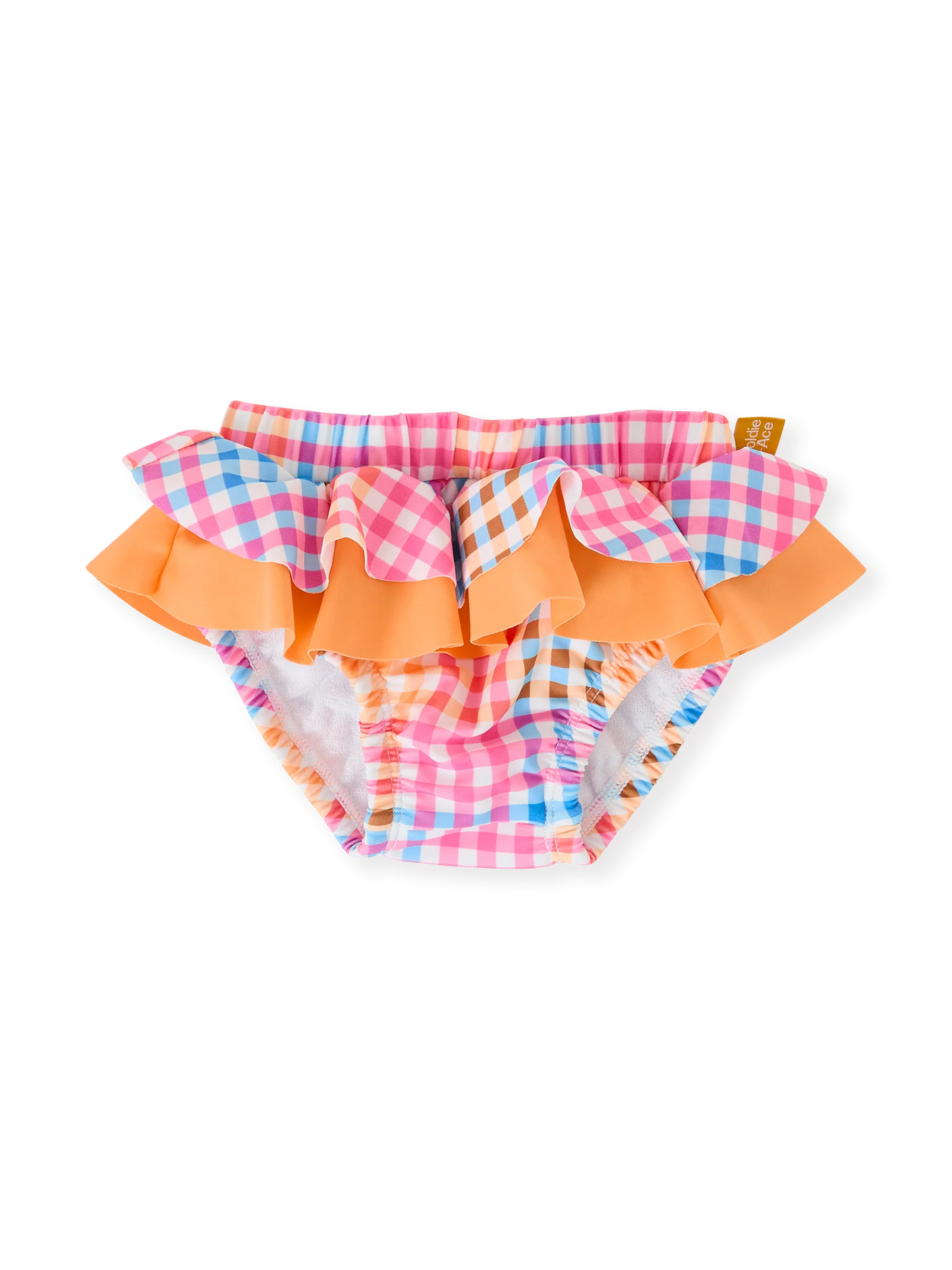 Goldie + Ace Rainbow Gingham Frill Waist Swim Nappy