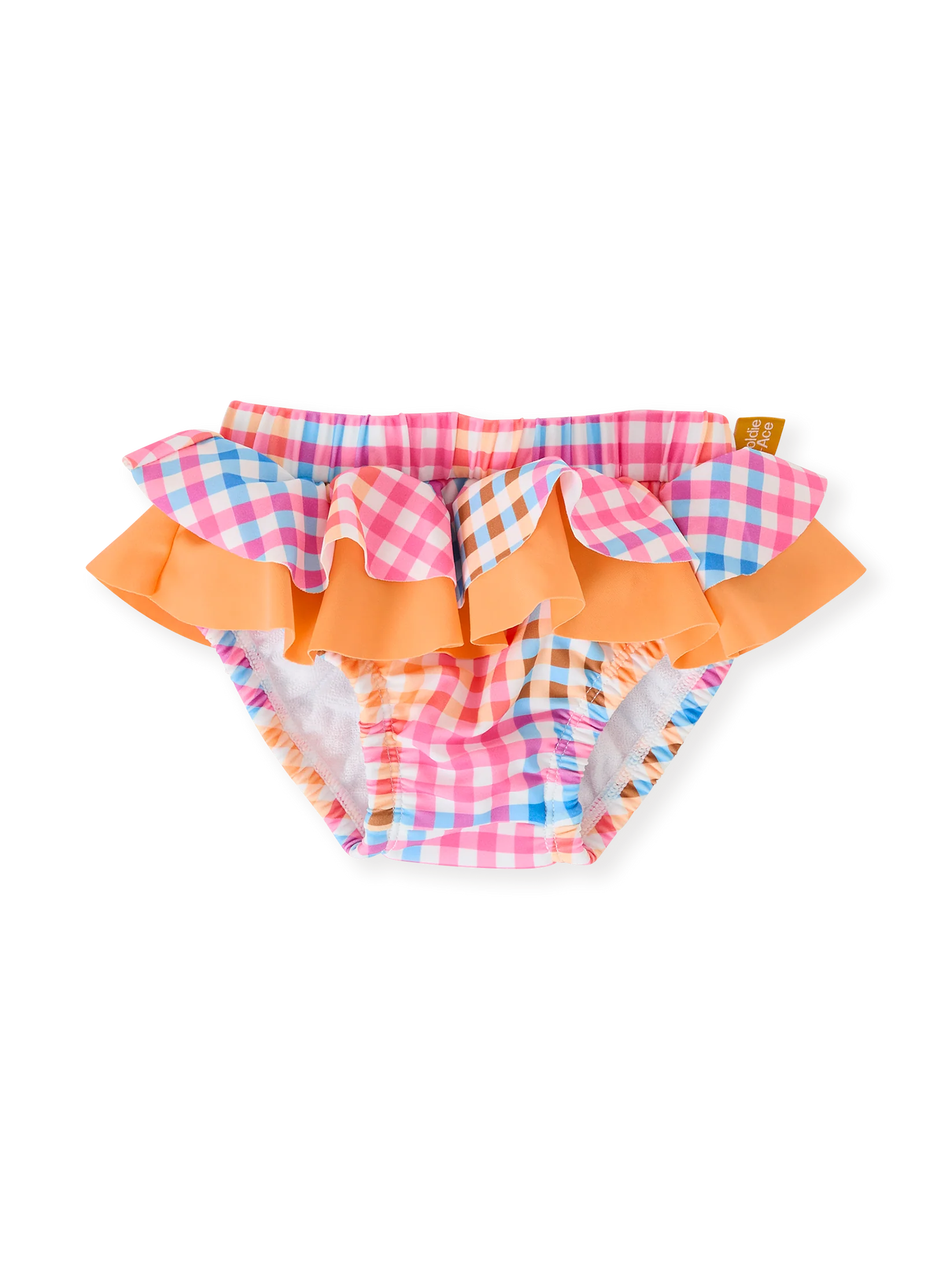 Goldie + Ace Rainbow Gingham Frill Waist Swim Nappy