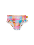 Goldie + Ace Rainbow Gingham Frill Waist Bikini Bottom