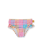 Goldie + Ace Rainbow Gingham Frill Waist Bikini Bottom