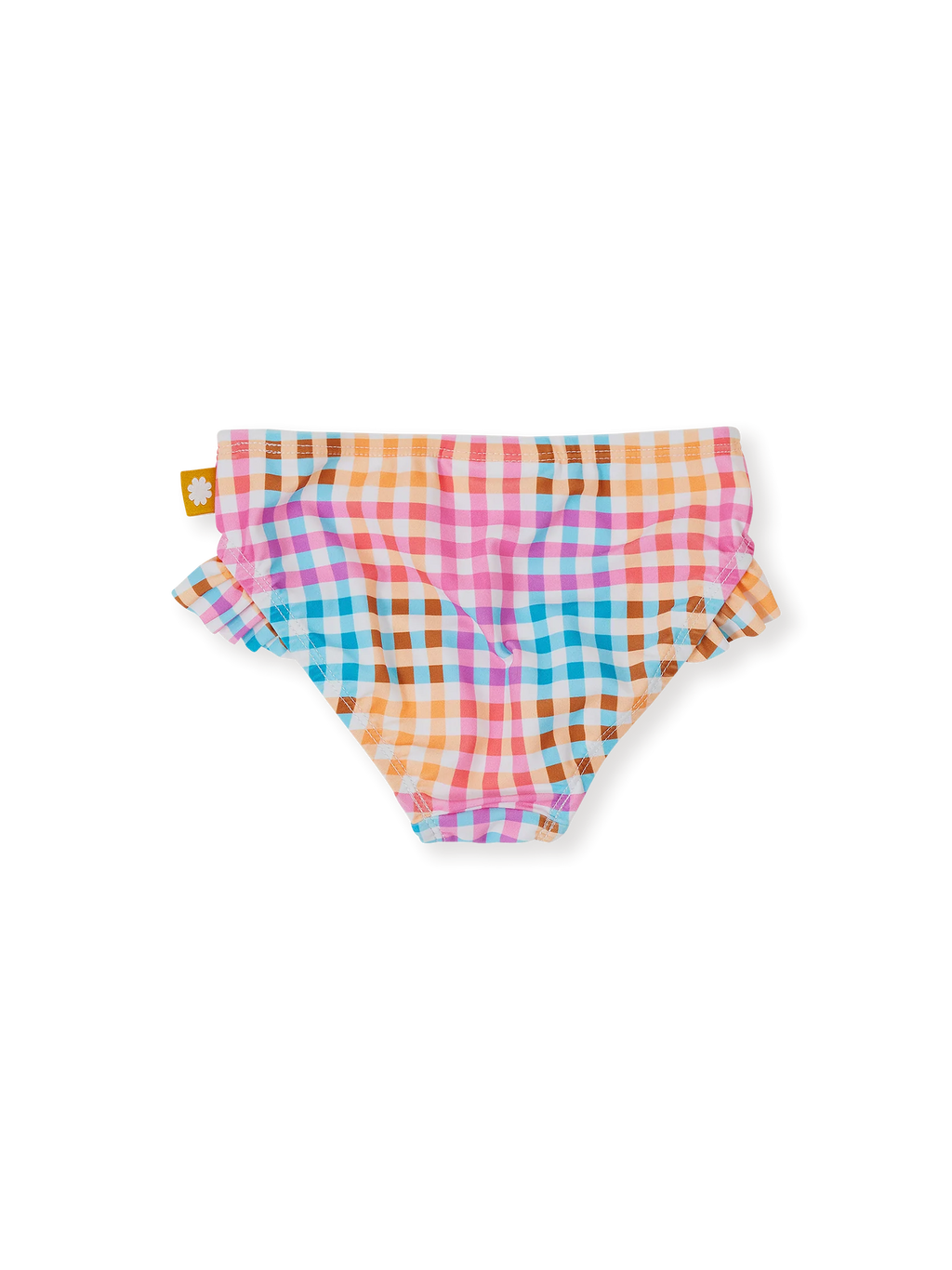 Goldie + Ace Rainbow Gingham Frill Waist Bikini Bottom