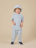 Goldie + Ace Sailor Stripe Holiday Shirt - Ocean/Ivory