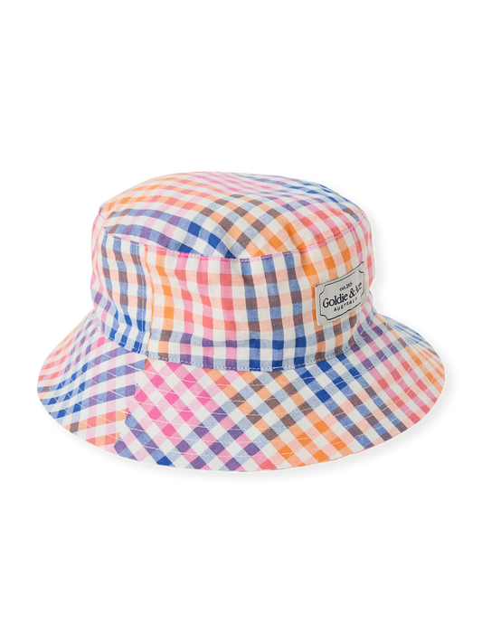 Goldie + Ace Rainbow Gingham Bucket Hat