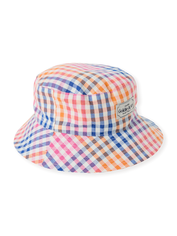 Goldie + Ace Rainbow Gingham Bucket Hat