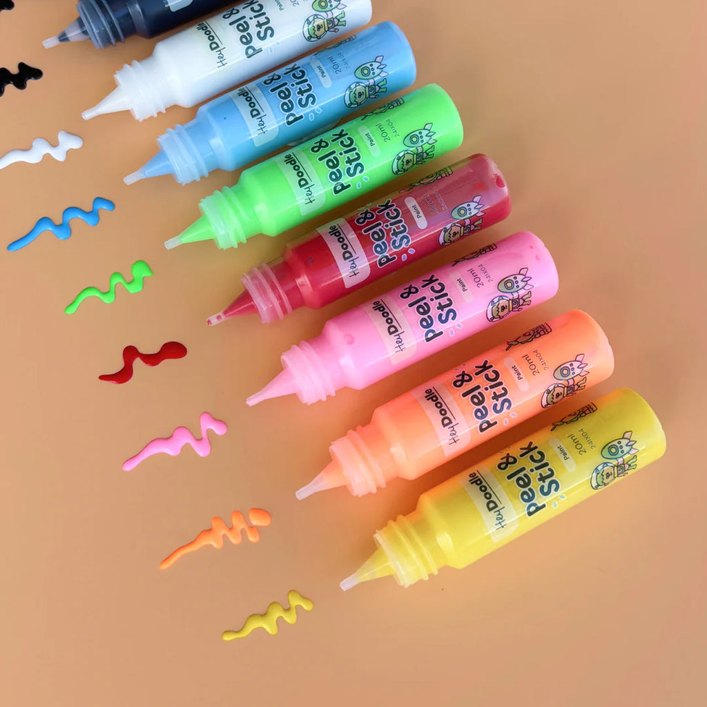 Hey Doodle Peel & Stick Solid Paint - Easy Peel and Stickable Colours