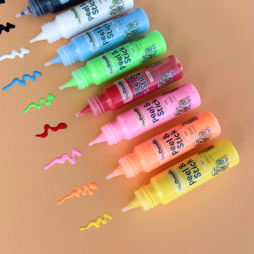 Hey Doodle Peel & Stick Solid Paint - Easy Peel and Stickable Colours