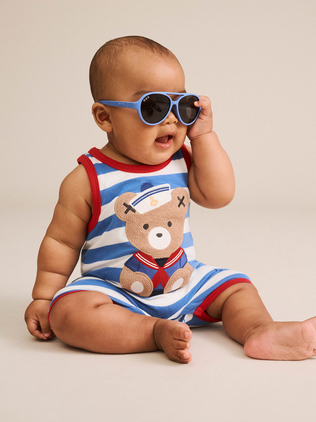 Huxbaby Nautrical Stripe Sitting Hux Sleeveless Romper