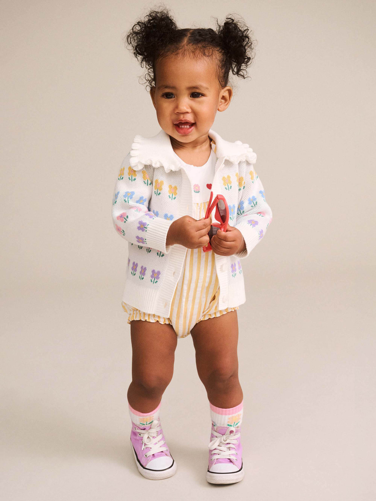 Huxbaby Flower Field Stripe Playsuit