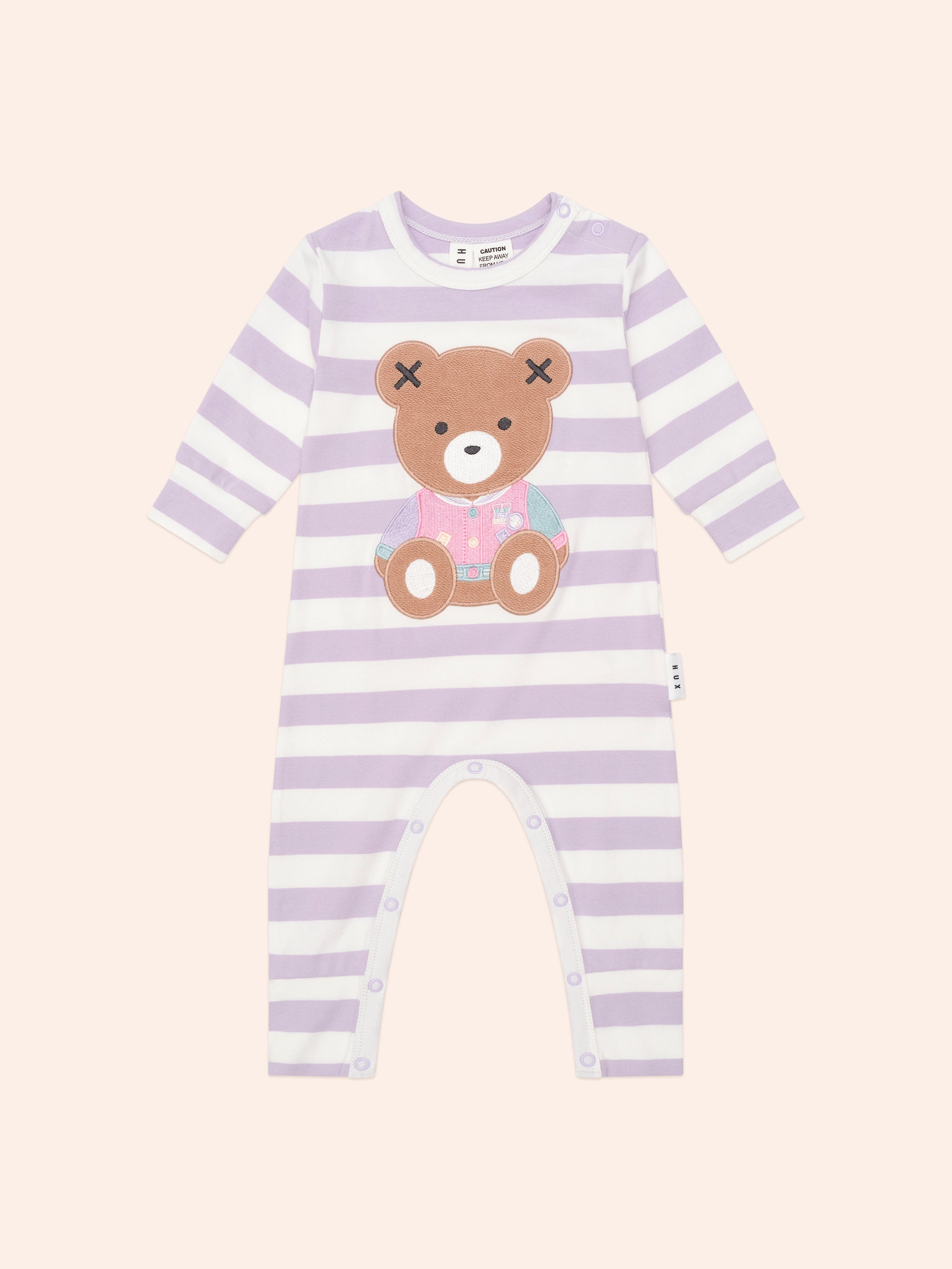 Huxbaby College Hux Orchid Stripe Romper