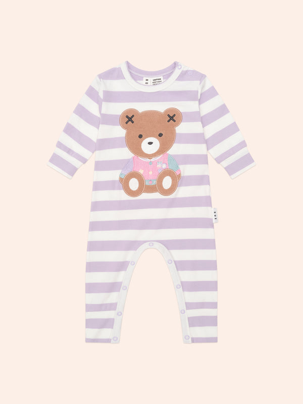 Huxbaby College Hux Orchid Stripe Romper