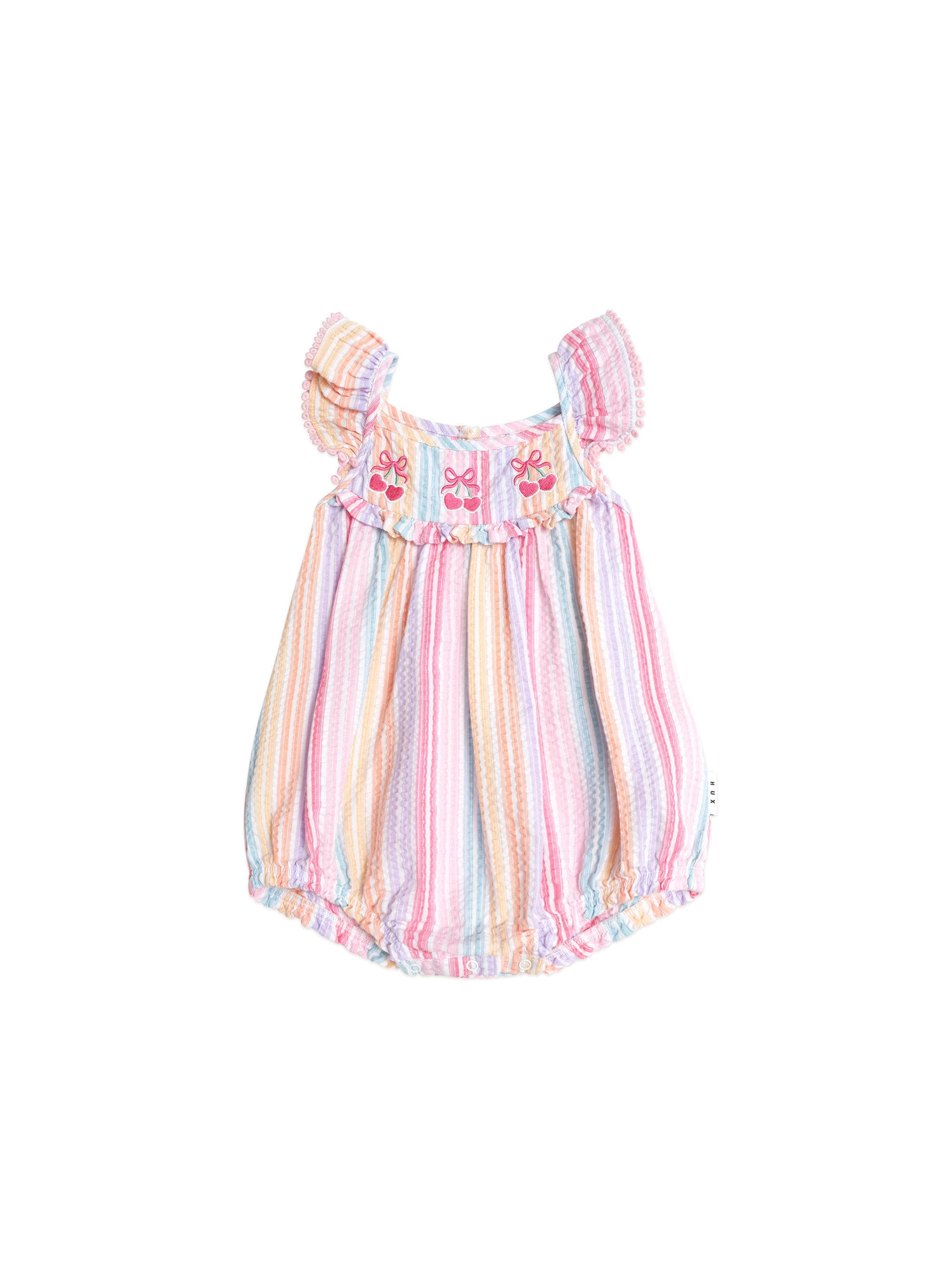 Huxbaby Rainbow Stripe Frill Playsuit