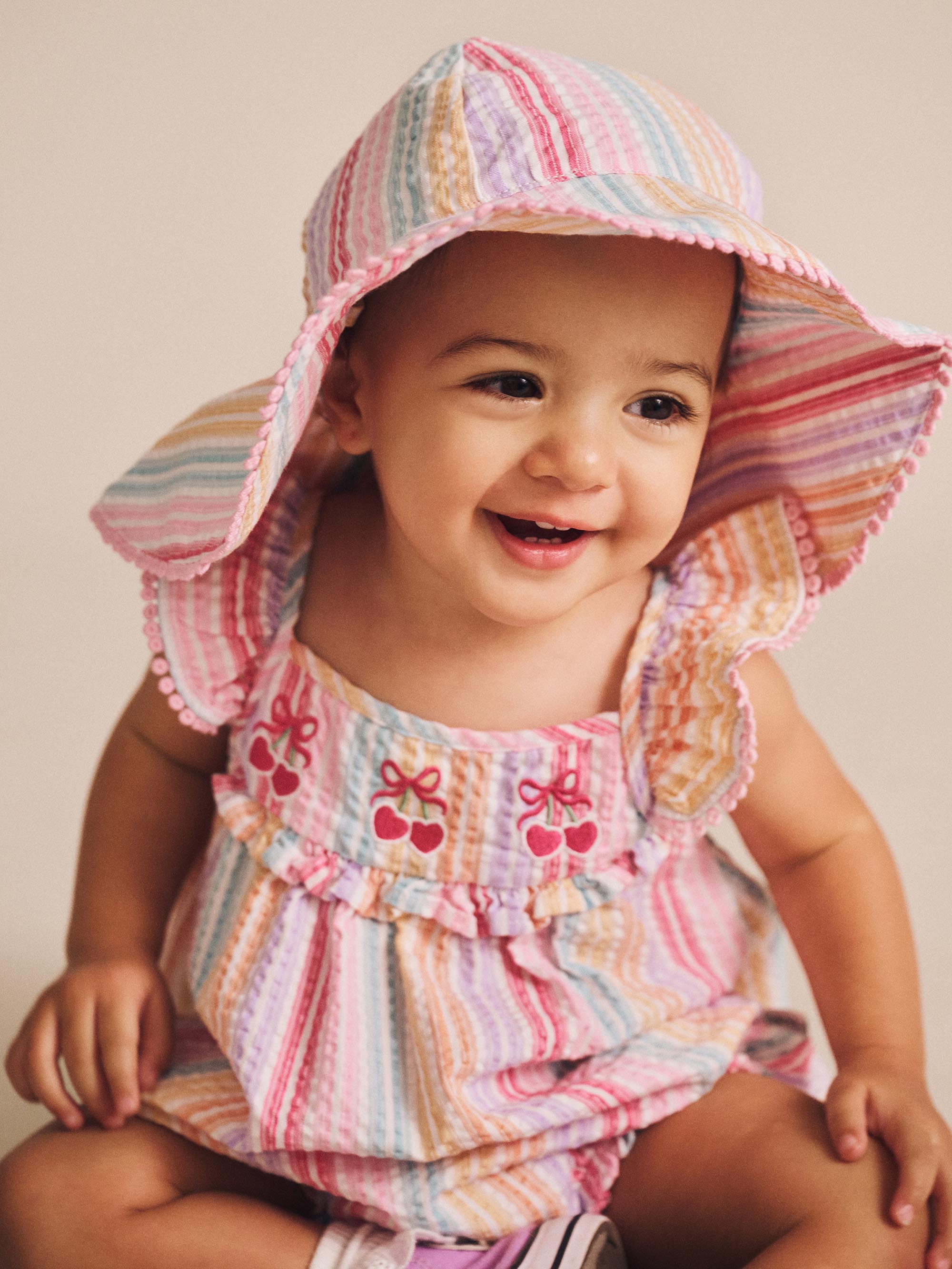 Huxbaby Rainbow Stripe Frill Playsuit