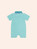 Huxbaby Green Stripe Vacay Hux Romper