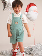 Huxbaby Mistletoe Stripe Shortall