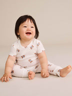 Huxbaby Tumbling Bow Hux Short Sleeve Bodysuit