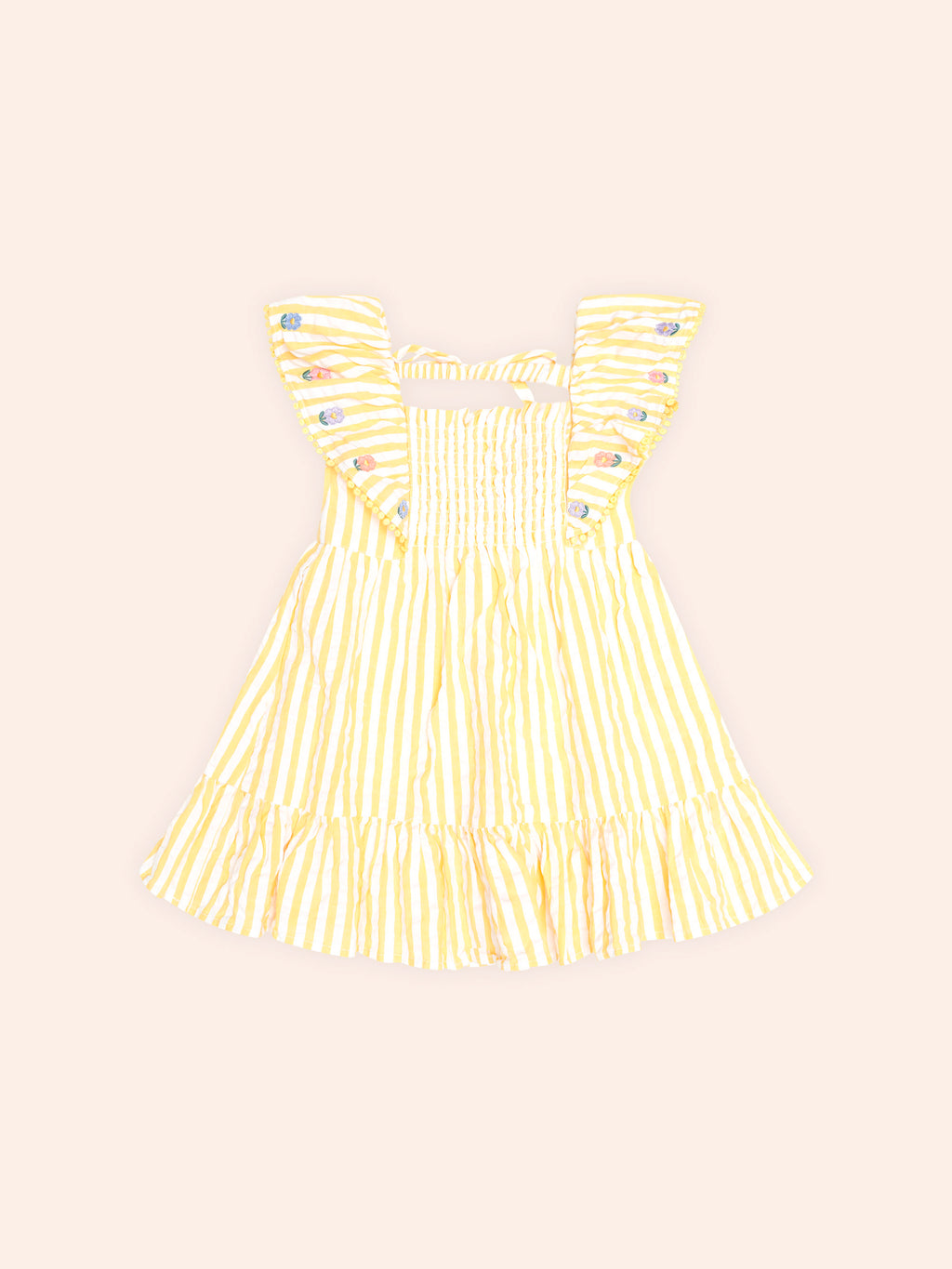 Huxbaby Flower Field Stripe Shirred Dress
