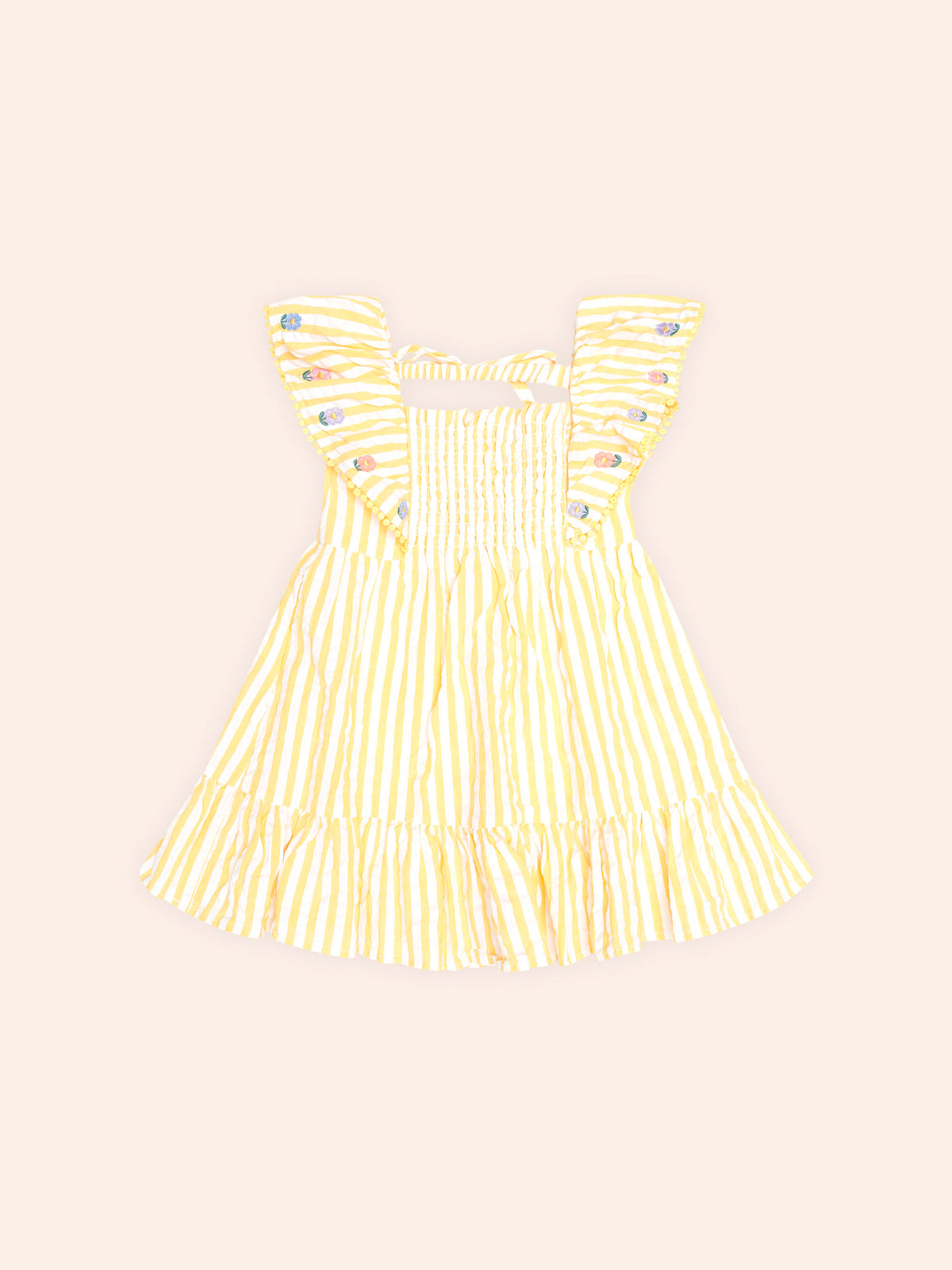 Huxbaby Flower Field Stripe Shirred Dress