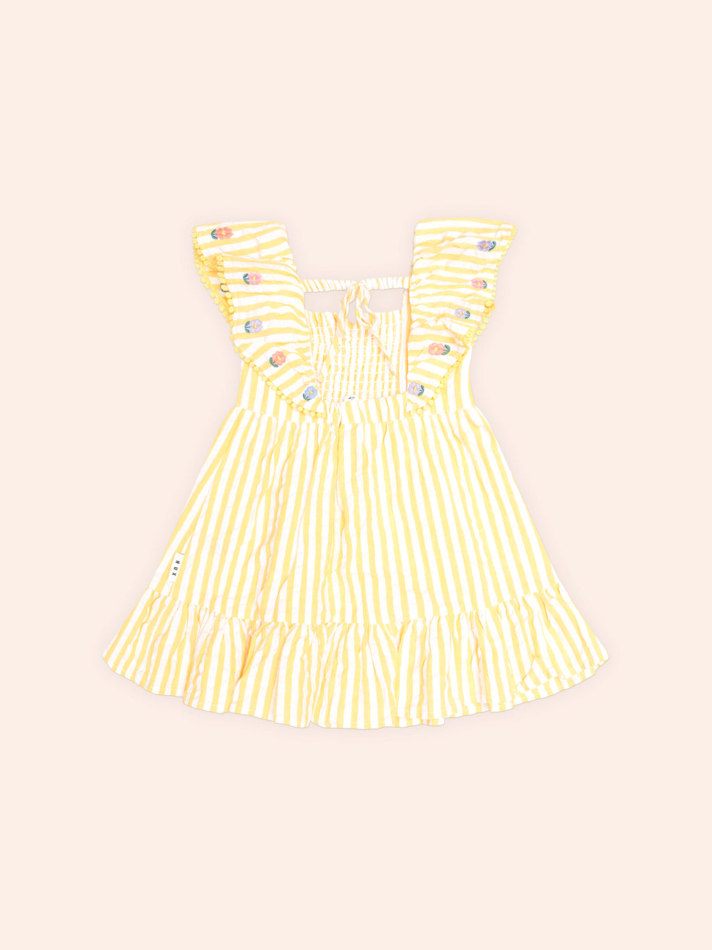 Huxbaby Flower Field Stripe Shirred Dress