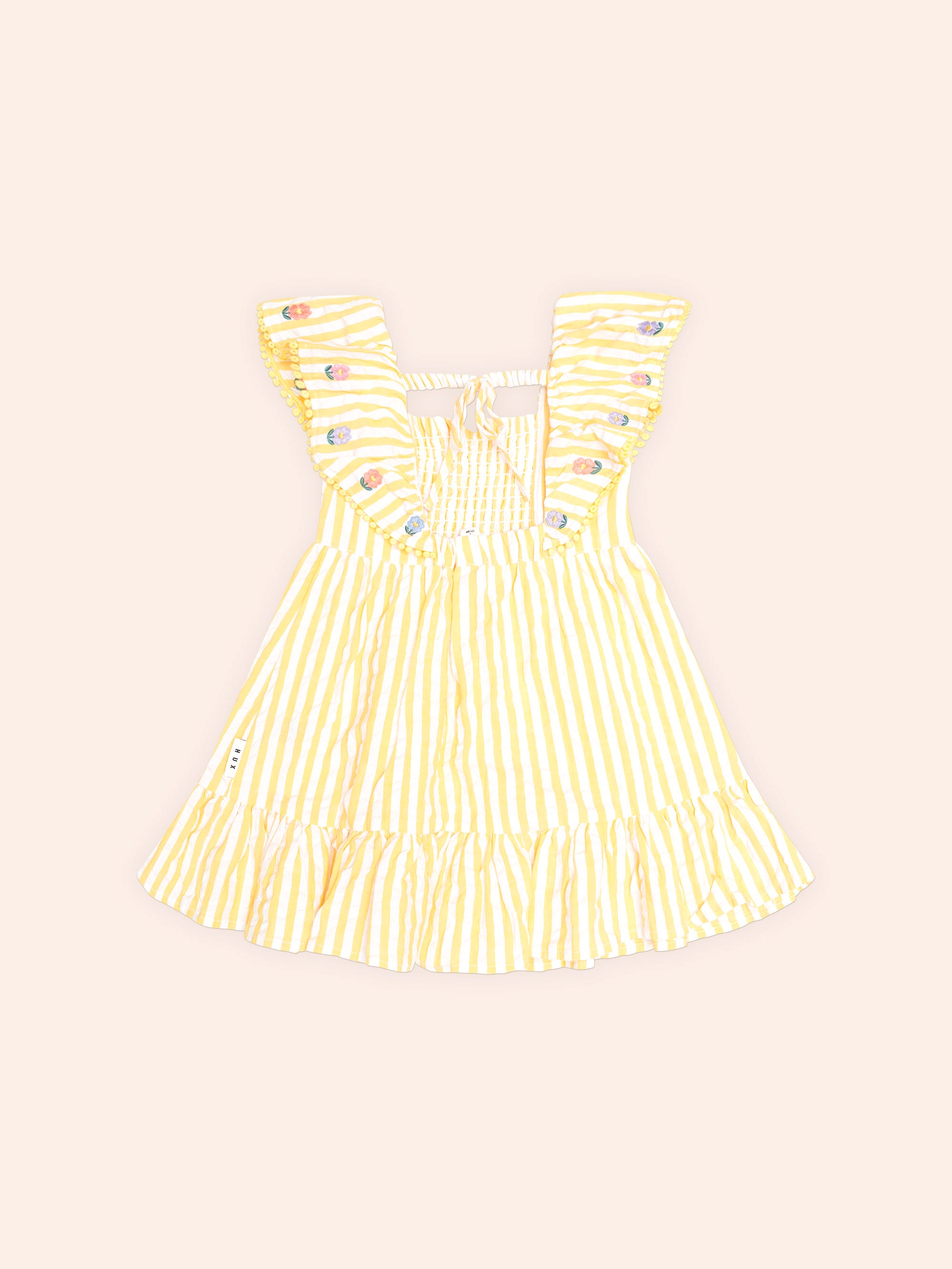 Huxbaby Flower Field Stripe Shirred Dress