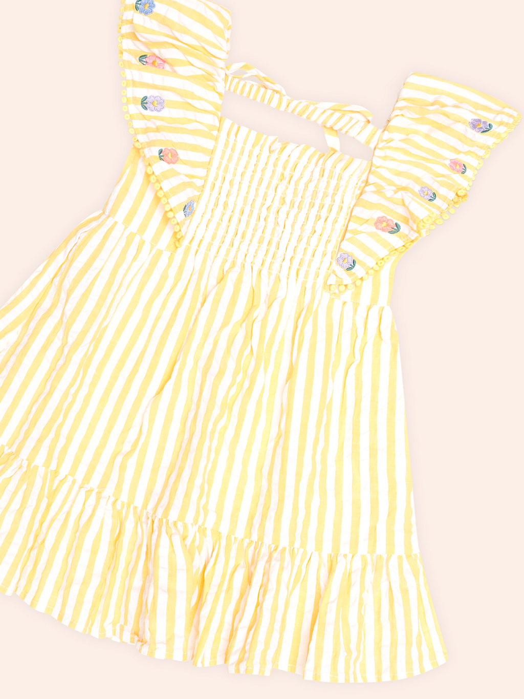Huxbaby Flower Field Stripe Shirred Dress