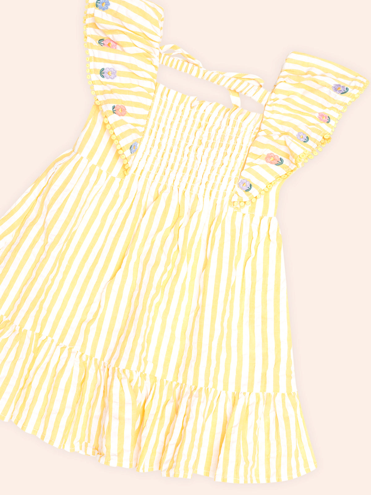 Huxbaby Flower Field Stripe Shirred Dress