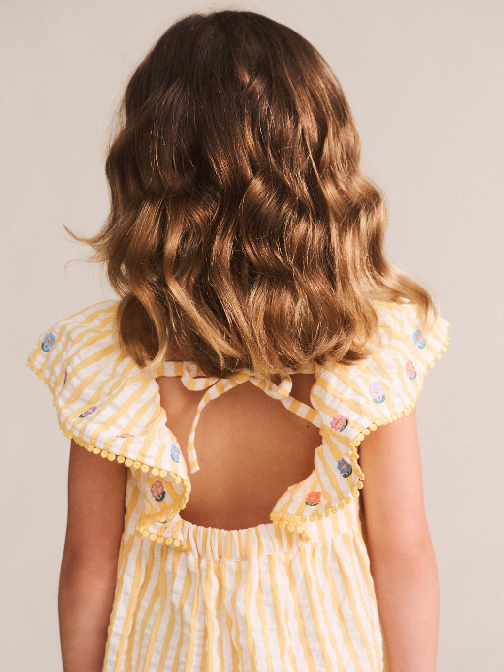Huxbaby Flower Field Stripe Shirred Dress