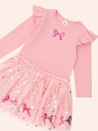 Huxbaby Sequin Bow Tulle Dress